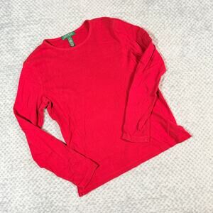 vintage y2k ralph lauren classic red long sleeve 100% cotton M